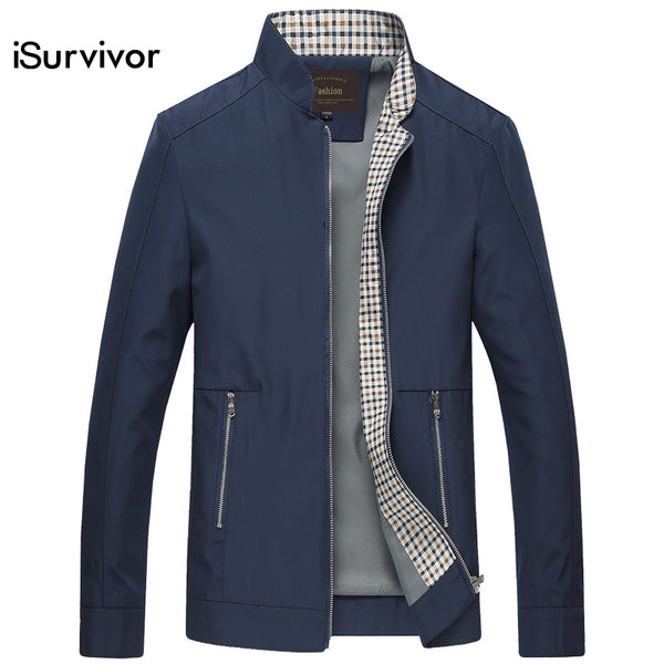 iSurvivor 2018 Men Autumn Jackets and Coats Jaqueta Masculina Male Causal Fashion Slim Fitted Large Size Zipper Jackets Hombre