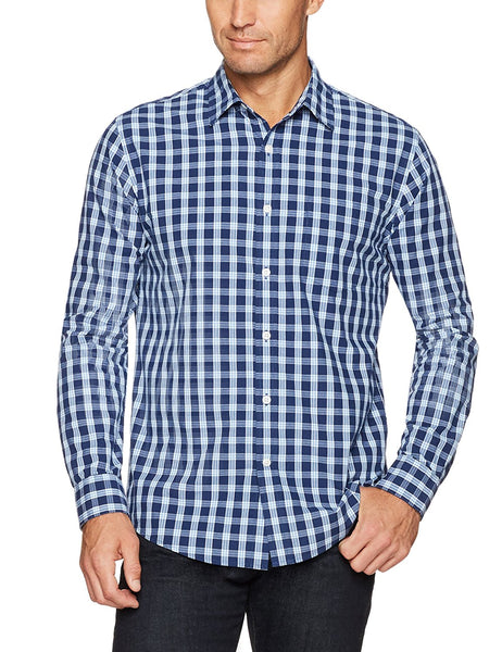 Essentials Men's Regular-Fit Long-Sleeve Plaid Shirt
